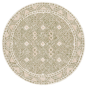 Safavieh Micro-loop Hand-tufted Rug In Elegant Grey And Ivory – Timeless Artistry For Any Home Decor Style Green ,Ivory 80% Wool And 20% Cotton Mlp803y-27