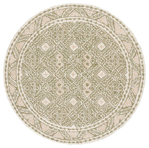 Safavieh Micro-loop Timeless Grey And Ivory Transitional Area Rug - Hand-tufted Luxury For Your Home Decor Green ,Ivory 80% Wool And 20% Cotton Mlp803y-6