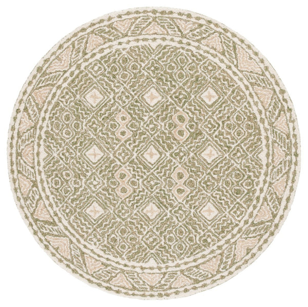 Safavieh Micro-loop Timeless Grey And Ivory Transitional Area Rug - Hand-tufted Luxury For Your Home Decor Green ,Ivory 80% Wool And 20% Cotton Mlp803y-6