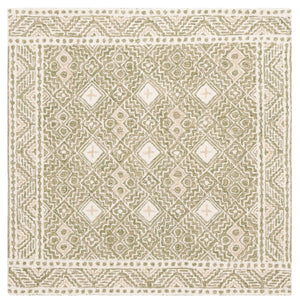 Safavieh Micro-loop Hand-tufted Rug In Elegant Grey And Ivory – Timeless Artistry For Any Home Decor Style Green ,Ivory 80% Wool And 20% Cotton Mlp803y-27