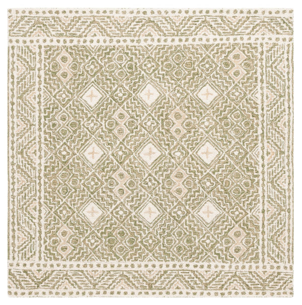 Safavieh Micro-loop Hand-tufted Rug In Elegant Grey And Ivory – Timeless Artistry For Any Home Decor Style Green ,Ivory 80% Wool And 20% Cotton Mlp803y-27