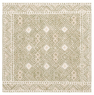 Safavieh Micro-loop Timeless Grey And Ivory Transitional Area Rug - Hand-tufted Luxury For Your Home Decor Green ,Ivory 80% Wool And 20% Cotton Mlp803y-6