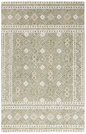 Safavieh Micro-loop Timeless Grey And Ivory Transitional Area Rug - Hand-tufted Luxury For Your Home Decor Green ,Ivory 80% Wool And 20% Cotton Mlp803y-6