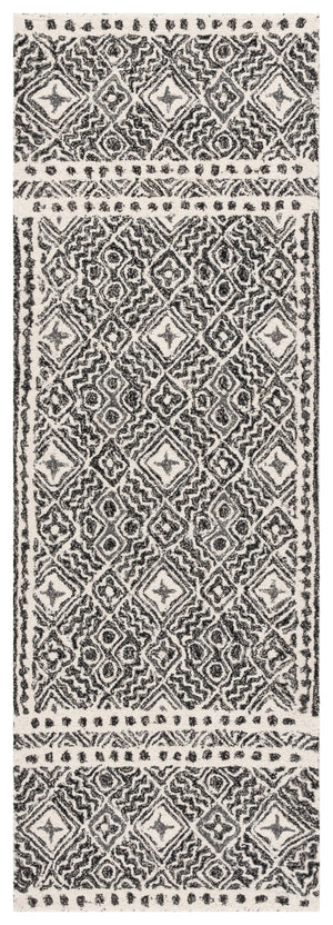 Safavieh Micro-loop Hand-tufted Rug In Elegant Grey And Ivory – Timeless Artistry For Any Home Decor Style Black ,Ivory 80% Wool And 20% Cotton Mlp803z-5sq