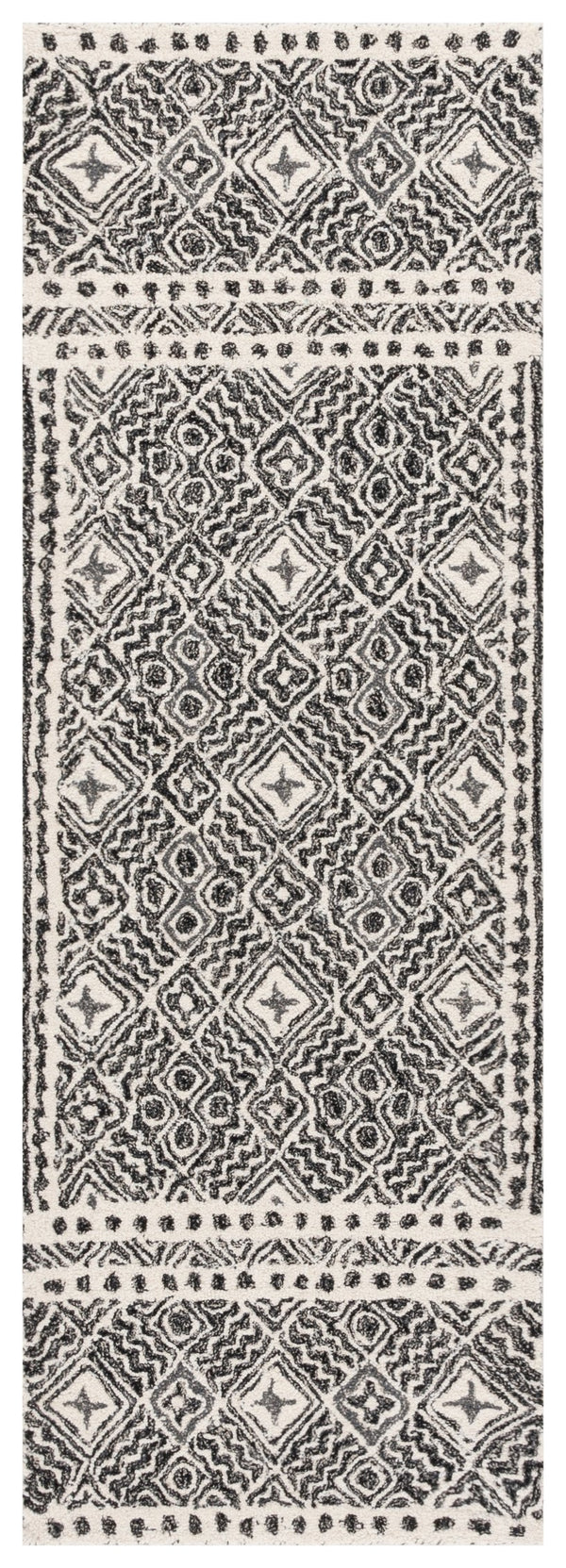 Safavieh Micro-loop Hand-tufted Rug In Elegant Grey And Ivory – Timeless Artistry For Any Home Decor Style Black ,Ivory 80% Wool And 20% Cotton Mlp803z-5sq
