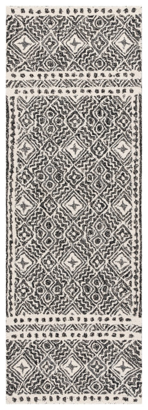 Safavieh Micro-loop Timeless Grey And Ivory Transitional Area Rug - Hand-tufted Luxury For Your Home Decor Black ,Ivory 80% Wool And 20% Cotton Mlp803z-3sq