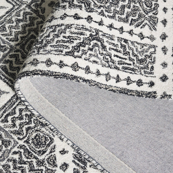 Safavieh Micro-loop Hand-tufted Rug In Elegant Grey And Ivory – Timeless Artistry For Any Home Decor Style Black ,Ivory 80% Wool And 20% Cotton Mlp803z-5sq