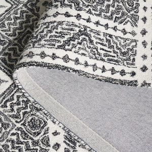 Safavieh Micro-loop Timeless Grey And Ivory Transitional Area Rug - Hand-tufted Luxury For Your Home Decor Black ,Ivory 80% Wool And 20% Cotton Mlp803z-3sq