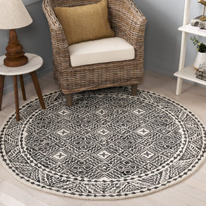Safavieh Micro-loop Timeless Grey And Ivory Transitional Area Rug - Hand-tufted Luxury For Your Home Decor Black ,Ivory 80% Wool And 20% Cotton Mlp803z-3sq