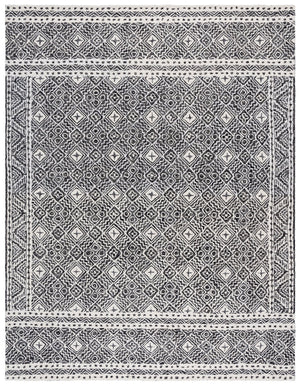 Safavieh Micro-loop Hand-tufted Rug In Elegant Grey And Ivory – Timeless Artistry For Any Home Decor Style Black ,Ivory 80% Wool And 20% Cotton Mlp803z-5sq