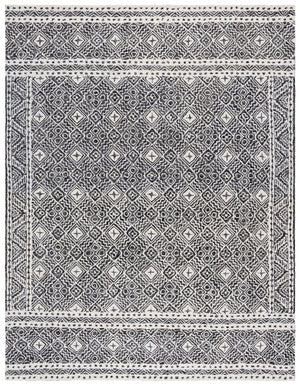 Safavieh Micro-loop Timeless Grey And Ivory Transitional Area Rug - Hand-tufted Luxury For Your Home Decor Black ,Ivory 80% Wool And 20% Cotton Mlp803z-3sq