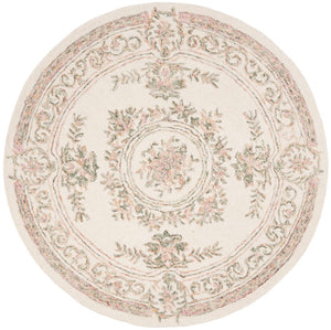 Safavieh Micro-loop Hand Tufted Wool Rug - Elegant Floral Design For Hallway, Soft Luxury, Timeless Style Ivory ,Fuchsia Wool Mlp902r-29