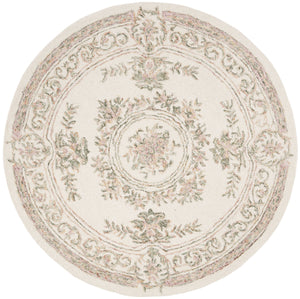 Safavieh Micro-Loop Hand-Tufted Wool Area Rug In Ivory With Fuchsia Floral Motifs And Intricate Border Elegance 10'-0" x 14'-0" MLP902R-10