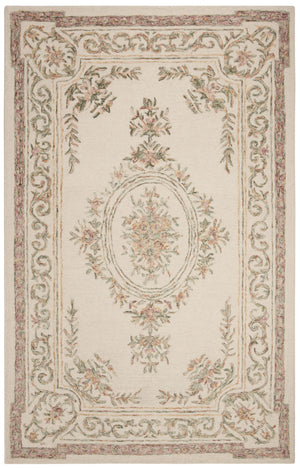 Safavieh Micro-Loop Hand-Tufted Wool Area Rug In Ivory With Fuchsia Floral Motifs And Intricate Border Elegance 10'-0" x 14'-0" MLP902R-10