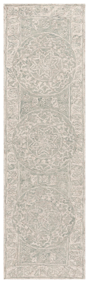 Safavieh Micro-loop Hand Tufted Area Rug - Luxurious Wool Blend With Serene Light Blue And Beige Elegance Light Blue ,Beige 80% Wool 10% Cotton Mlp925l-6sq