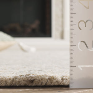 Safavieh Micro-loop Hand Tufted Area Rug - Luxurious Wool Blend With Serene Light Blue And Beige Elegance Light Blue ,Beige 80% Wool 10% Cotton Mlp925l-6sq