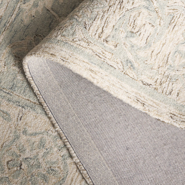 Safavieh Micro-loop Hand Tufted Area Rug - Luxurious Wool Blend With Serene Light Blue And Beige Elegance Light Blue ,Beige 80% Wool 10% Cotton Mlp925l-6sq