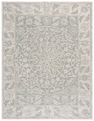 Safavieh Micro-loop Hand Tufted Area Rug - Luxurious Wool Blend With Serene Light Blue And Beige Elegance Light Blue ,Beige 80% Wool 10% Cotton Mlp925l-6sq