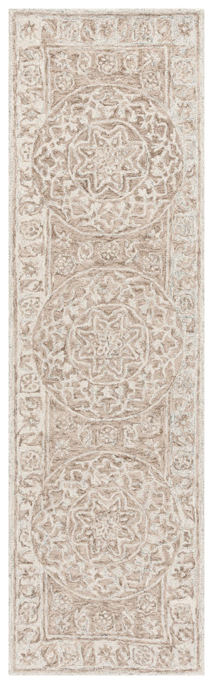 Safavieh Micro-loop Hand Tufted Area Rug - Luxurious Wool Blend With Serene Light Blue And Beige Elegance Brown ,Light Blue 80% Wool 10% Cotton Mlp925t-3