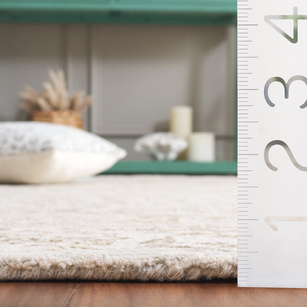 Safavieh Micro-loop Hand Tufted Area Rug - Luxurious Wool Blend With Serene Light Blue And Beige Elegance Brown ,Light Blue 80% Wool 10% Cotton Mlp925t-3