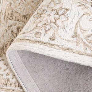 Safavieh Micro-loop Hand Tufted Area Rug - Luxurious Wool Blend With Serene Light Blue And Beige Elegance Brown ,Light Blue 80% Wool 10% Cotton Mlp925t-3