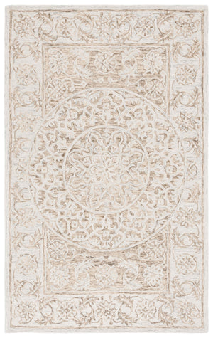 Safavieh Micro-loop Hand Tufted Area Rug - Luxurious Wool Blend With Serene Light Blue And Beige Elegance Brown ,Light Blue 80% Wool 10% Cotton Mlp925t-3