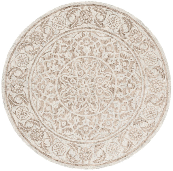 Safavieh Micro-loop Hand Tufted Area Rug - Luxurious Wool Blend With Serene Light Blue And Beige Elegance Brown ,Light Blue 80% Wool 10% Cotton Mlp925t-3