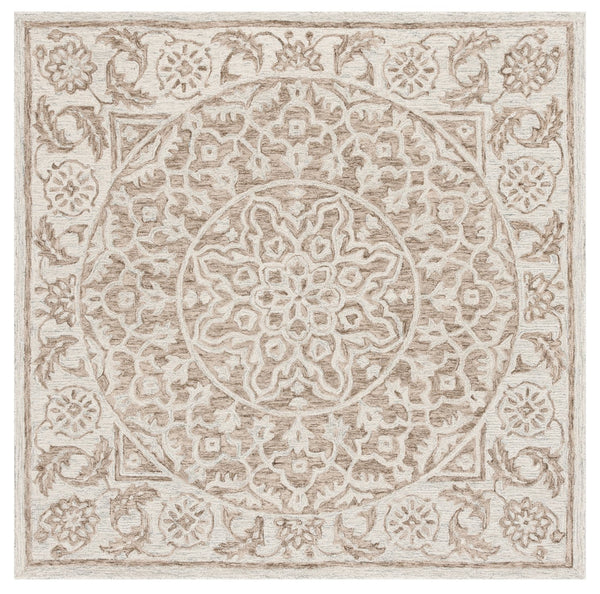 Safavieh Micro-loop Hand Tufted Area Rug - Luxurious Wool Blend With Serene Light Blue And Beige Elegance Brown ,Light Blue 80% Wool 10% Cotton Mlp925t-3