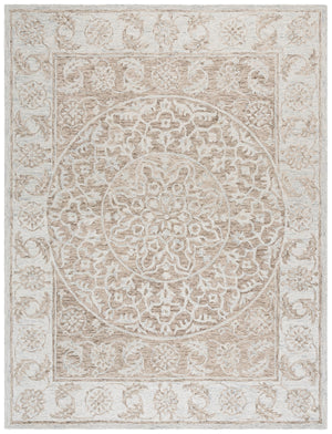 Safavieh Micro-loop Hand Tufted Area Rug - Luxurious Wool Blend With Serene Light Blue And Beige Elegance Brown ,Light Blue 80% Wool 10% Cotton Mlp925t-3