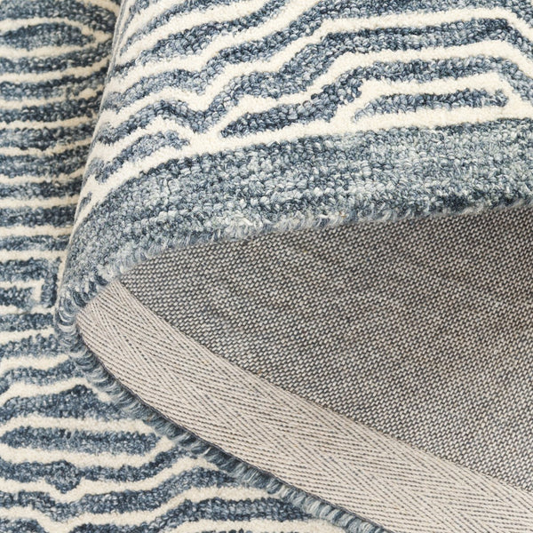 Safavieh Micro-loop Hand-tufted Area Rug In Elegant Geometric Design - Luxurious Wool And Cotton Blend Navy ,Ivory 80% Wool 10% Cotton Mlp928n-9