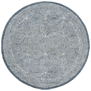 Safavieh Micro-loop Hand Tufted Wool Runner Rug With Geometric Design For Elegant Home Décor And Comfort Navy ,Ivory 80% Wool 10% Cotton Mlp928n-6r