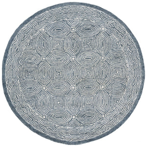 Safavieh Micro-loop Hand-tufted Area Rug In Elegant Geometric Design - Luxurious Wool And Cotton Blend Navy ,Ivory 80% Wool 10% Cotton Mlp928n-9