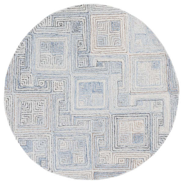 Safavieh Micro-loop Modern Hand-tufted Wool Area Rug - Luxurious Geometric Design For Elegant Home Decor Natural ,Grey Wool Pile Mlp957f-6