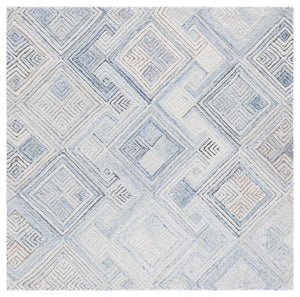 Safavieh Micro-loop Modern Runner Area Rug: Hand-tufted Wool With Geometric Patterns For Elegant Spaces Natural ,Grey Wool Pile Mlp957f-5sq