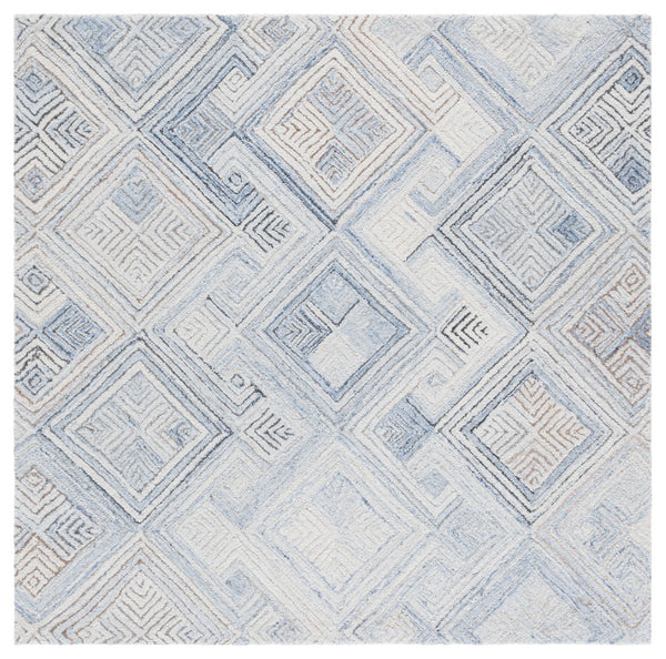 Safavieh Micro-loop Modern Hand-tufted Wool Area Rug - Luxurious Geometric Design For Elegant Home Decor Natural ,Grey Wool Pile Mlp957f-6