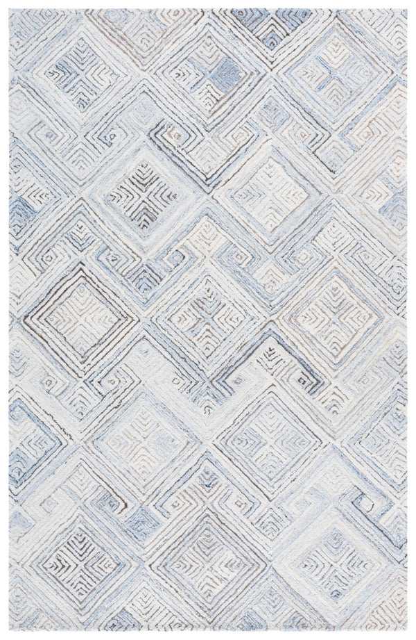 Safavieh Micro-loop Modern Hand-tufted Wool Area Rug - Luxurious Geometric Design For Elegant Home Decor Natural ,Grey Wool Pile Mlp957f-6