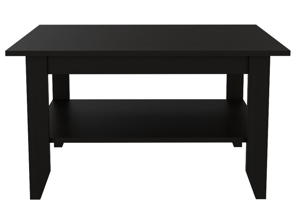 English Elm Essential Coffee Table Black with Lower Shelf & Sturdy Legs, Modern Minimalist Design for Living Rooms B07091908