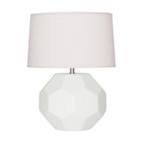 Robert Abbey Matte Lily Franklin Accent Lamp Matte Lily Glazed Ceramic Oyster Linen Shade