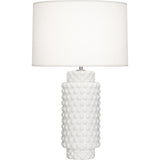 Robert Abbey Matte Lily Dolly Table Lamp Matte Lily Glazed Textured Ceramic Fondine Fabric Shade