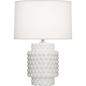 Robert Abbey Matte Lily Dolly Accent Lamp Matte Lily Glazed Textured Ceramic Fondine Fabric Shade