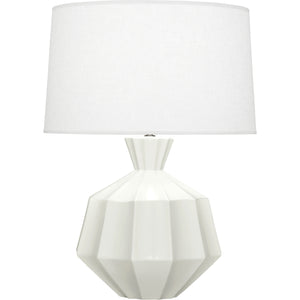 Robert Abbey Matte Lily Orion Table Lamp Matte Lily Glazed Ceramic Oyster Linen Shade With Self Fabric Top Diffuser