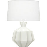 Robert Abbey Matte Lily Orion Table Lamp Matte Lily Glazed Ceramic Oyster Linen Shade With Self Fabric Top Diffuser