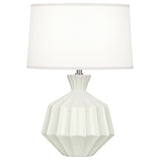 Robert Abbey Matte Lily Orion Table Lamp Matte Lily Glazed Ceramic Oyster Linen Shade With Self Fabric Top Diffuser