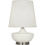 Robert Abbey Matte Lily Michael Berman Nolan Table Lamp Matte Lily Glazed Ceramic with Dark Antique Nickel Accents Oyster Linen Shade