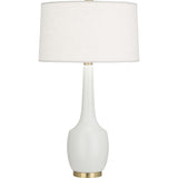 Robert Abbey Matte Lily Delilah Table Lamp Matte Lily Glazed Ceramic Oyster Linen Shade With Self-Fabric Top And Bottom Diffuser