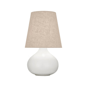 Robert Abbey Matte Lily June Accent Lamp Matte Lily Glazed Ceramic Buff Linen Shade