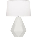 Robert Abbey Matte Lily Delta Table Lamp Matte Lily Glazed Ceramic with Polished Nickel Accents Oyster Linen Shade