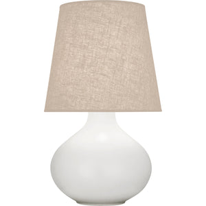 Robert Abbey Matte Lily June Table Lamp Matte Lily Glazed Ceramic Buff Linen Shade