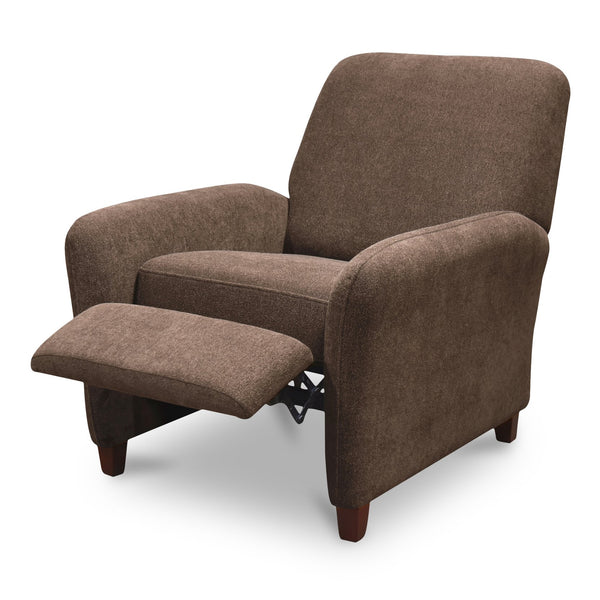 Moe's Home Luna Recliner Chair - Luxurious Top-grain Leather, Manual Push-back Comfort, Elegant Design & Style Brown Upholstery, 100% Polyester,Rubber Wood And Plywood Frame Mm-1000-03
