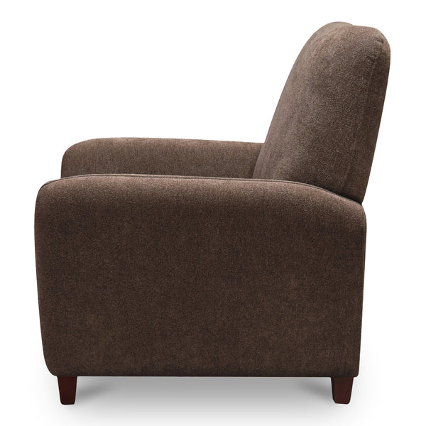Moe's Home Luna Recliner Chair - Luxurious Top-grain Leather, Manual Push-back Comfort, Elegant Design & Style Brown Upholstery, 100% Polyester,Rubber Wood And Plywood Frame Mm-1000-03